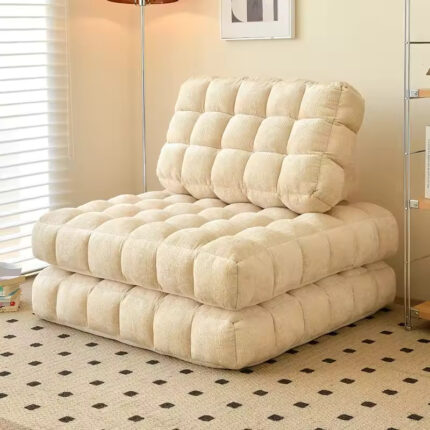 Cream Fabric Tatami Single Sofa Modular Seat